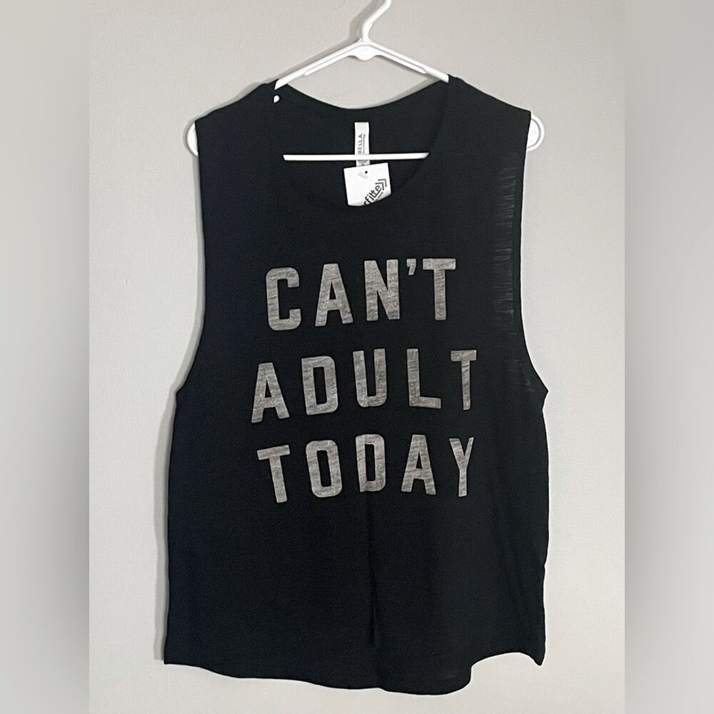 Can’t Adult Today Tank Top Women’s Graphic Tee 2XL NWT